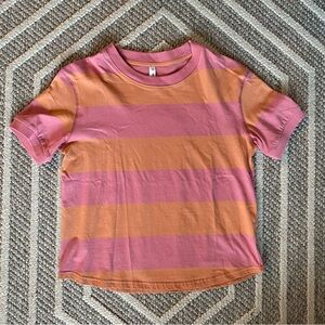 Wishlist Striped Pink and Orange Tee Size Small